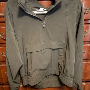 Athleta Dark Green Quarter-Zip Top